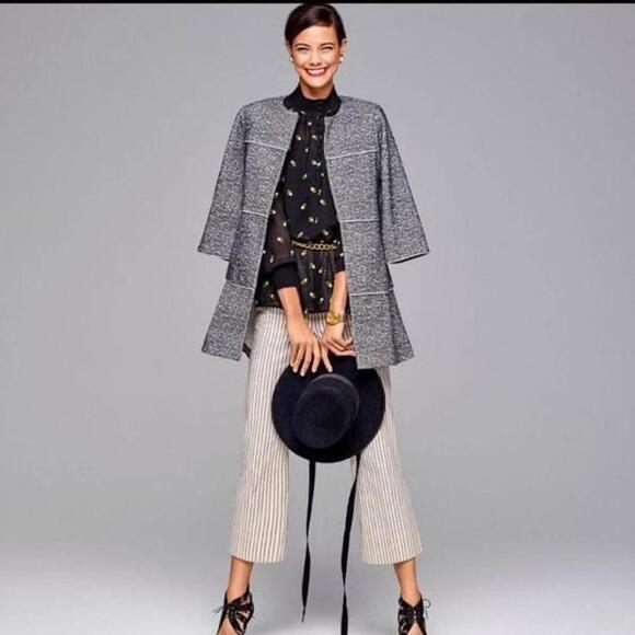 Cabi The Times Gray Knit Jacket Blazer XS 3/4 Sleeves Relaxed Fit Neutral - Picture 1 of 6